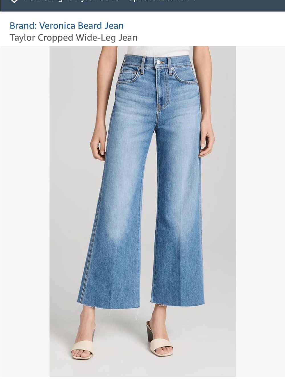 Veronica Beard Taylor Cropped Wide-Leg Jeans